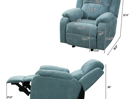 Upholstered Manual Recliner Chair With 3 Adjustable Backrest Positions
