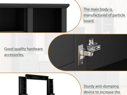 Minimalist Entertainment Wall Unit Set With Bridge For TVs Up To 75"