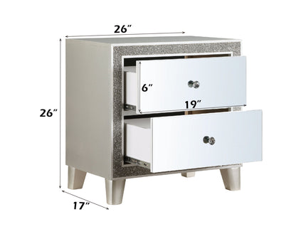 Sliverfluff - Mirrored Nightstand - Champagne