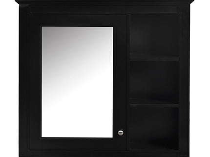Bathroom Vanity With Top Sink, 2 Doors And 3 Drawers, Freestanding Set With Mirror Cabinet