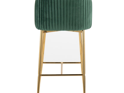 Fran - Pleated Contemporary / Glam Fixed Height Counter Stool (Set of 2)