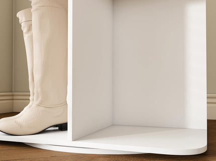 7 Tier Square Rotating Shoe Rack Tower With 360° Spinning Organizer - White