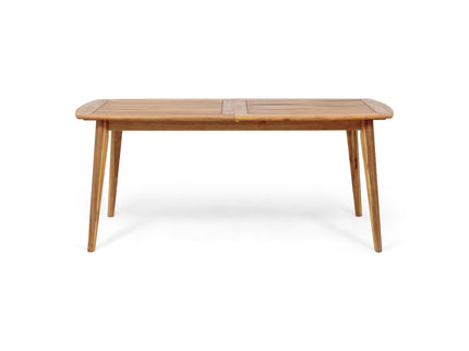 Placidity - Outdoor Expandable Dining Table With Slatted Tabletop And Tapered Legs