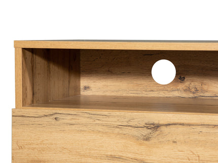 TV Stand For 80'' TV With Double Storage Space, Media Console Table With Drop Down Door