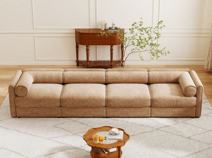 Stylish Sofa With Storage Seat And Cylindrical Backrest
