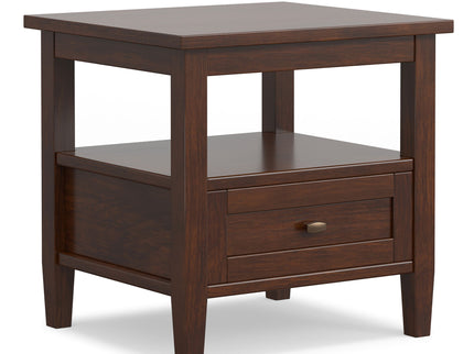 Warm Shaker - End Table With Smooth Drawer Storage - Brown