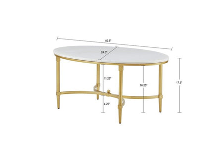 Bordeaux - Coffee Table - White / Gold