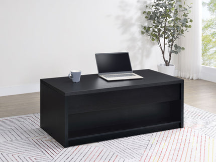 Canyon - Lift Top Table With Dual Drawers Storage Solution - Black