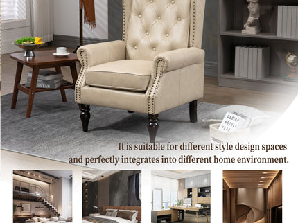 Modern Accent Armchair With Sturdy Wood Legs