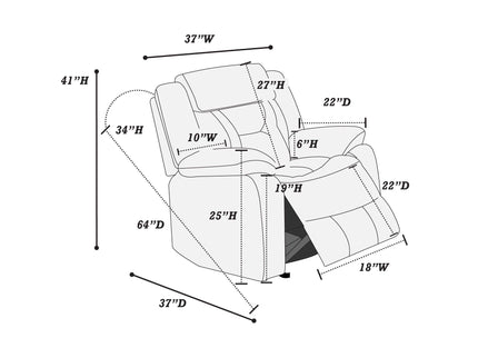 Modern Recliner With Pillow Arms And Headrest