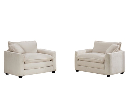Modern Classic Fabric Single Chair Deep Seat Sofa With Pillow