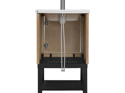 Modern Freestanding Bathroom Vanity With Ceramic Sink, Hot And Cold Faucet, 1 Door Cabinet & Open Shelf