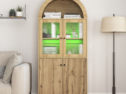 Modern Tech Inspired Dome Cabinet With LED Lighting