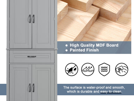 Bathroom Storage Cabinet With Doors And Drawer, Adjustable Shelf