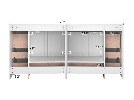 Shaker Free Standing Bathroom Vanity Cabinet & Sink, Soft Close Drawers, Soft Close Doors
