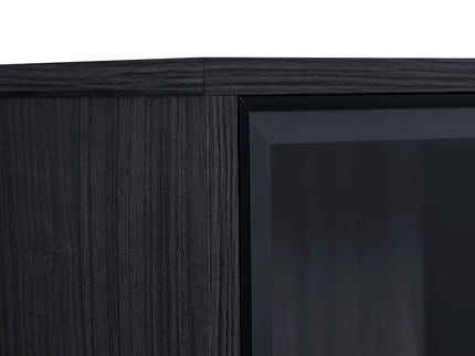 Modern Minimalist Style LED Curio Cabinet With Tempered Glass Door, Metal Legs
