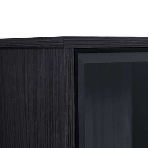 Modern Minimalist Style LED Curio Cabinet With Tempered Glass Door, Metal Legs