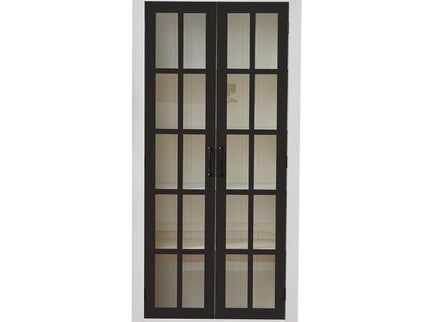 Rustic Style Display Cabinet With Glass Doors For Collectibles