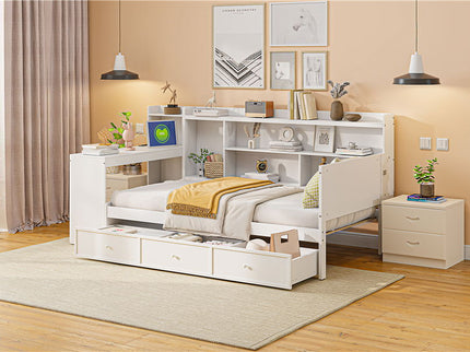 Daybed With 3 Drawers USB Ports And Desk