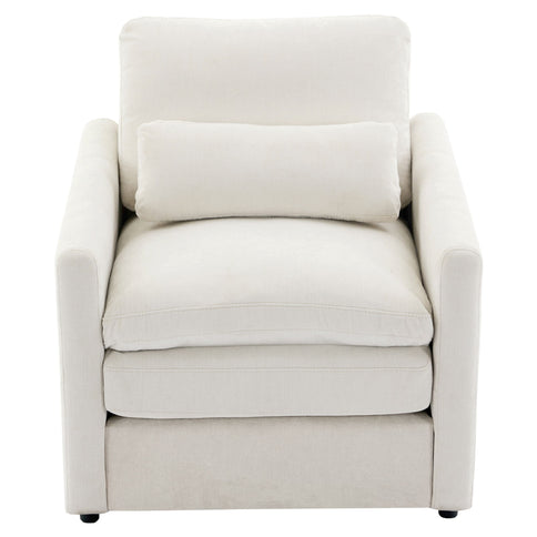 Cozy Upholstered Cushion Armchair For Living Room