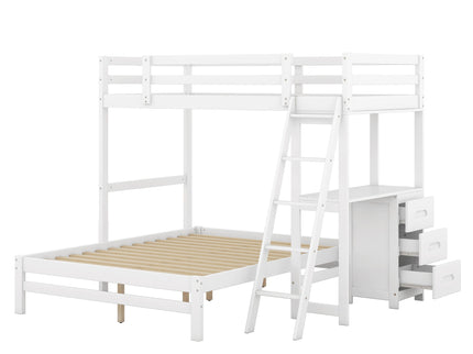 Bunk Bed With Built In Desk And 3 Drawers