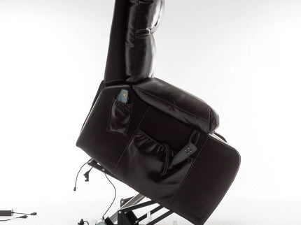 Lift Chair With Heat & Massage, 2 Pockets, 2 Cup Holders, Dual Remote - Wine Red