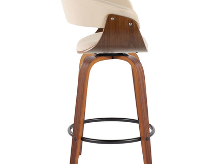Vintage Mod - Mid Century Modern Fixed Height Counter Stool & Swivel With Round Footrest (Set of 2)
