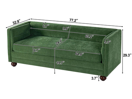 3 Seater Sofa Upholstery With Square Arms, Living Room Couch