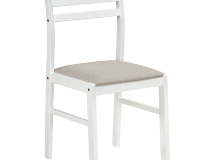 Cliff - 3 Piece Round Drop Leaf Dining Table Set With Ladderback Chairs - White