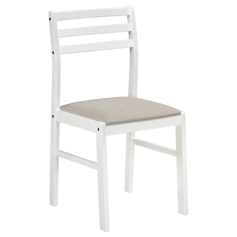 Cliff - 3 Piece Round Drop Leaf Dining Table Set With Ladderback Chairs - White