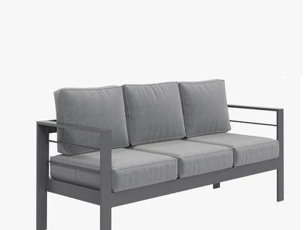 All-Weather Patio Sofa With Cushions, 3 Seat Outdoor Couch