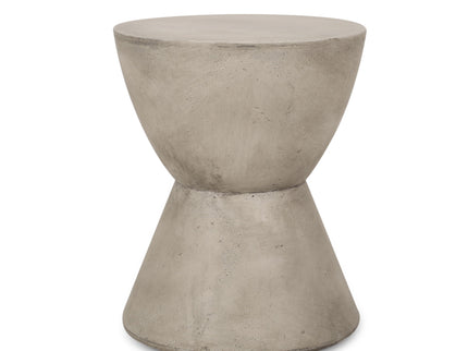 Outdoor Hourglass Shaped Side Table - Light Gray