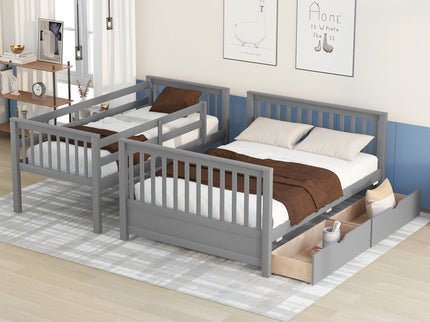 Bunk Bed With Ladders And 2 Storage Drawers
