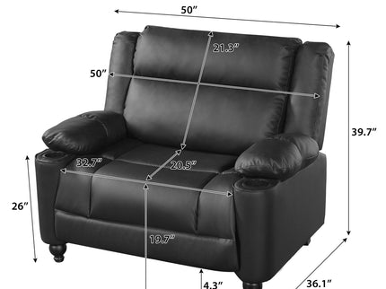 Tufted Design Wide Manual Recliner Chair