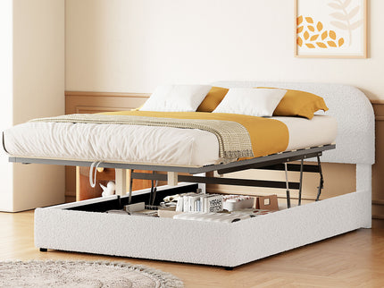 Upholstered Platform Bed With Hydraulic Storage System