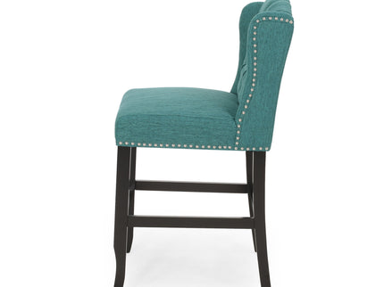 Vienna - Fabric Tufted Counter Stool With Nailhead Accents (Set of 2)
