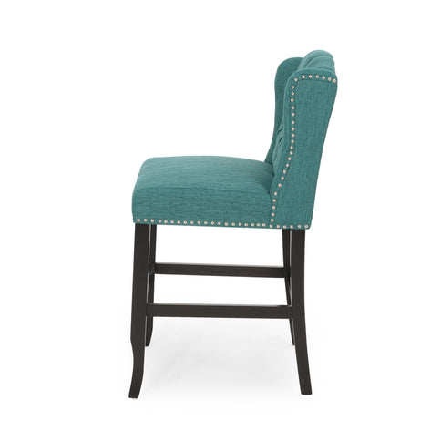 Vienna - Fabric Tufted Counter Stool With Nailhead Accents (Set of 2)