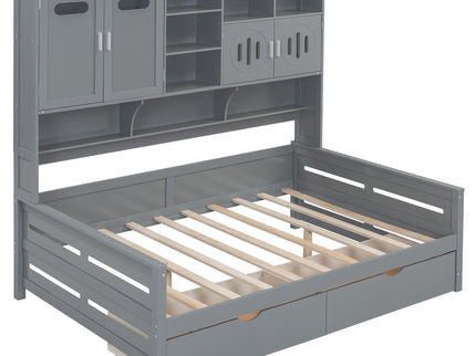 Daybed With All-In-One Cabinet And Shelf