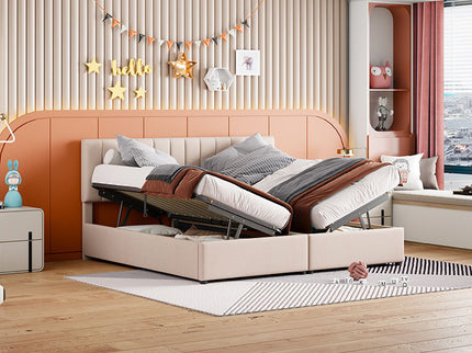 Upholstered Platform Bed With A Hydraulic Storage System