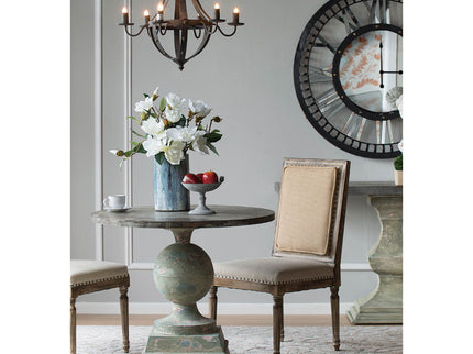 6 Light Metal Chandelier, Hanging Light Fixture With Adjustable Chain For Kitchen, Bulb Not Included - Black