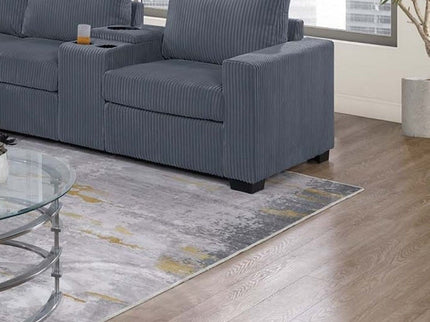 Modern Style L-Shape Sectional Set, USB Ports, Cup Holder