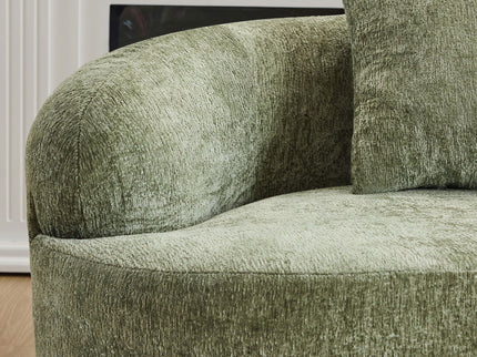 Curved Loveseat Sofa With Round Armrest