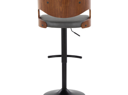 Pino - Mid Century Modern Adjustable Barstool With Swivel With Rounded T Footrest (Set of 2)