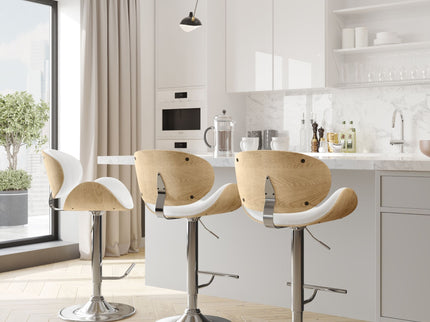 Marana - Handcrafted Bentwood Adjustable Swivel Bar Stool