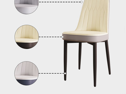 Modern Dining Chair With Cushions And Metal Legs
