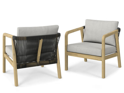 Palmetto - Outdoor Conversation Chair (Set of 2) - Stone Gray