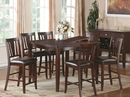 7 Piece Counter Height Dining Set With Butterfly Leaf Table And Chairs - Brown / Espresso