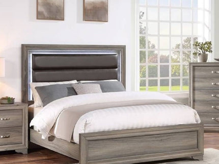 Bed With Horizontal Tufting Headboard