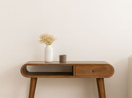 Writing Desk, Curved - Chestnut
