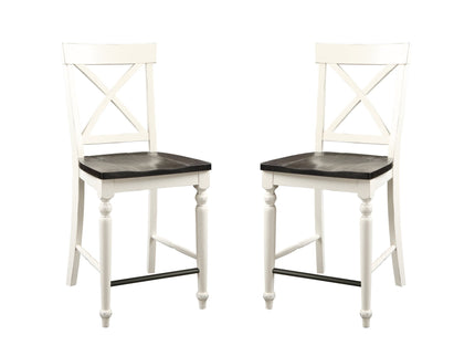 24" Tall Bar Stools (Set of 2) - Brown / White